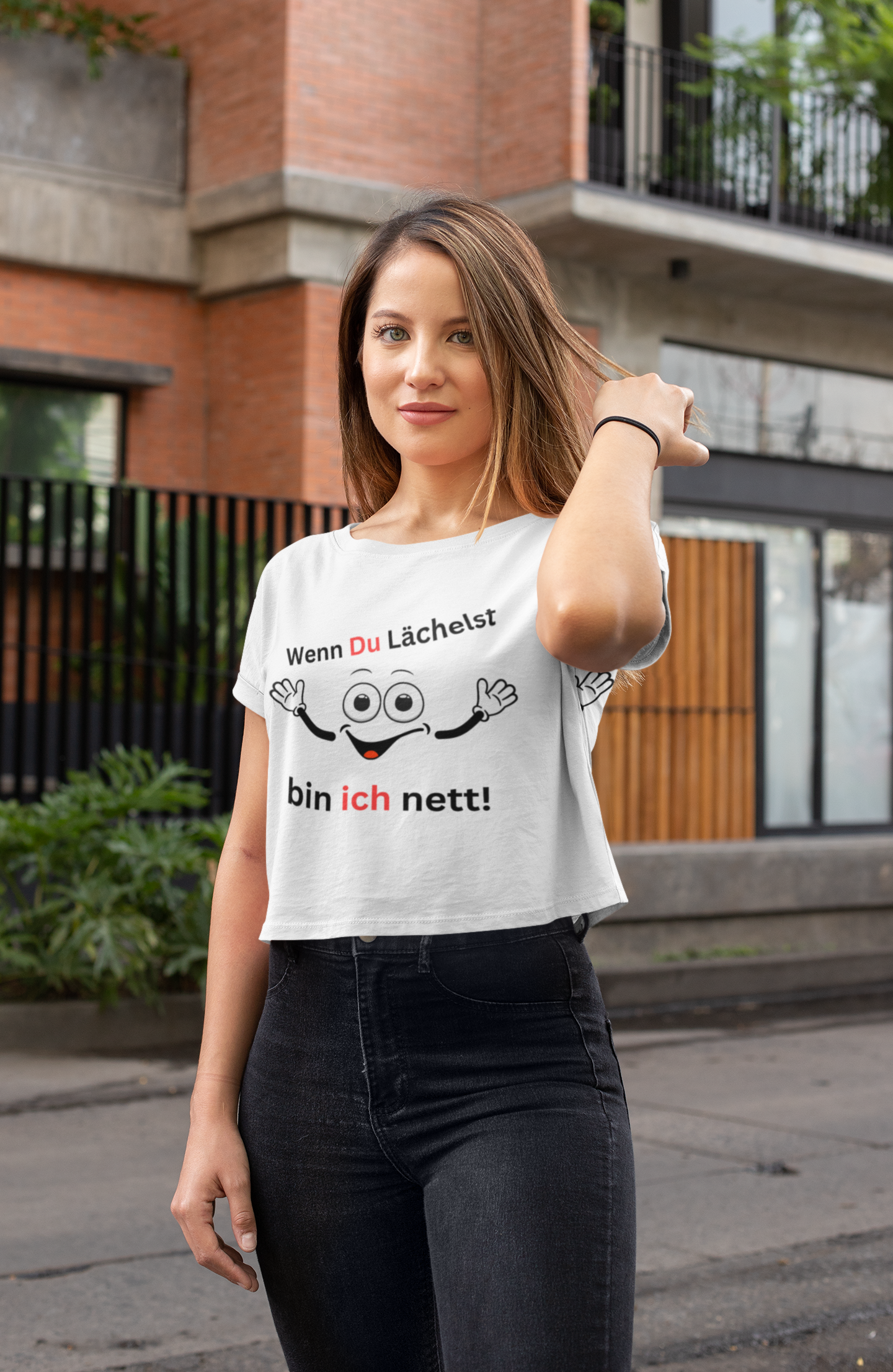 Lächeln - Ladies Cropped Tee